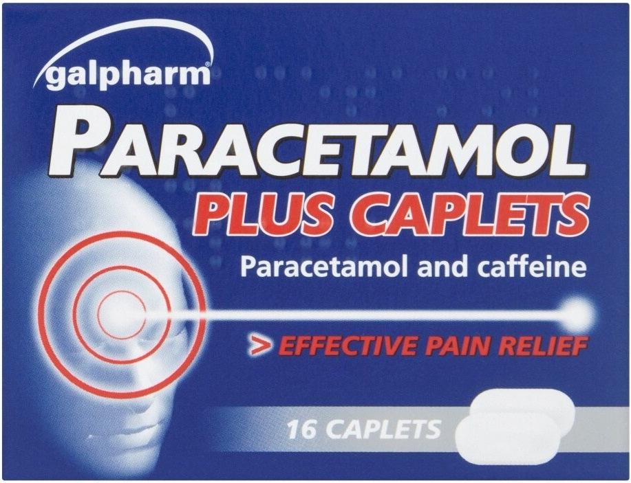 Galpharm Paracetamol Plus Caplets with Caffeine - 5 Packs | 80 Caplets