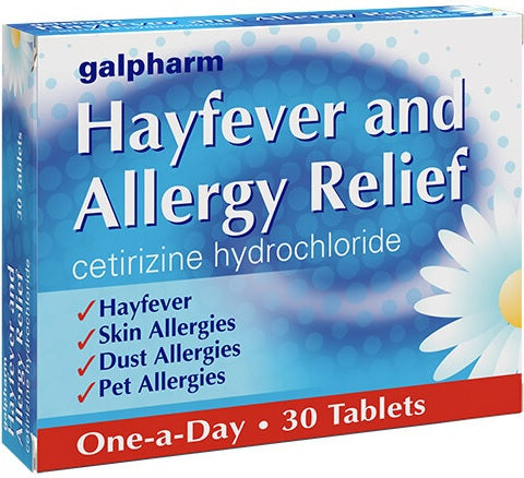 Galpharm Hayfever & Allergy Relief Cetirizine 10mg Tablets – 6 Packs | 180 Tablets