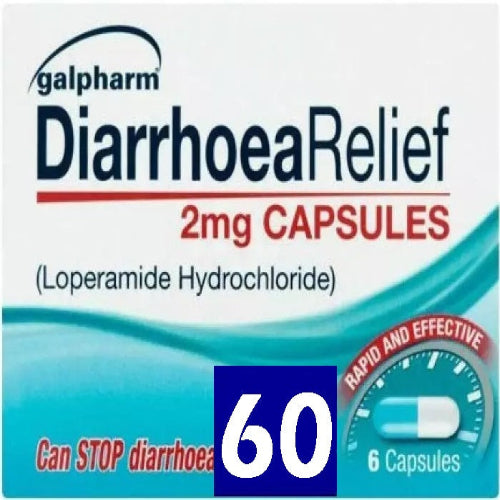 Galpharm Diarrhoea Relief Loperamide 2mg Capsules – 10 Packs | 60 Capsules