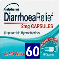 Galpharm Diarrhoea Relief Loperamide 2mg Capsules – 10 Packs | 60 Capsules