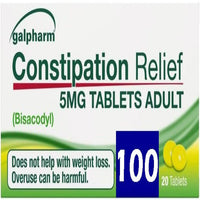 Galpharm Constipation Relief 5mg Tablets (Bisacodyl) - 5 Packs | 100 Tablets