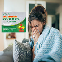 Galpharm Max Strength Cold & Flu Relief Capsules - 5 Packs | 80 Capsules